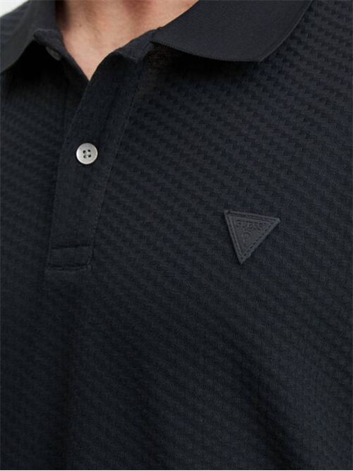 Polo da uomo nera GUESS | M5RP01KCLQ2/JBLK